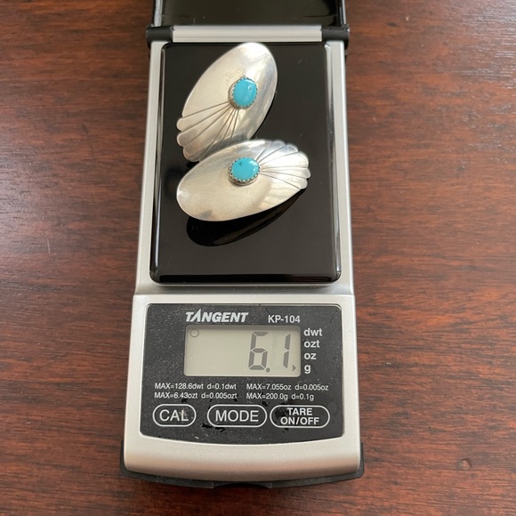 Native American Arizona turquoise sterling silver earrings - Picture 7 of 7